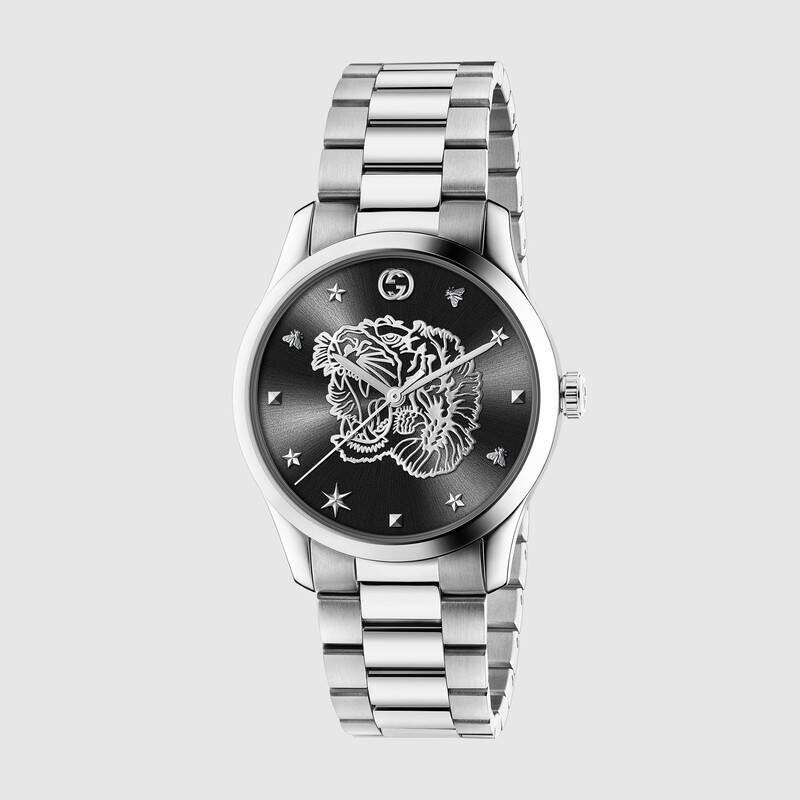 OROLOGIO G-TIMELESS TIGRE BRACCIALE ACCIAIO 38 MM GUCCI OROLOGIO G-TIMELESS TIGRE BRACCIALE ACCIAIO 38 MM GUCCI