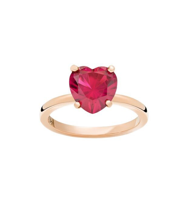 DODO ANELLO 100% AMORE ORO ROSA E RUBINO SINTETICO