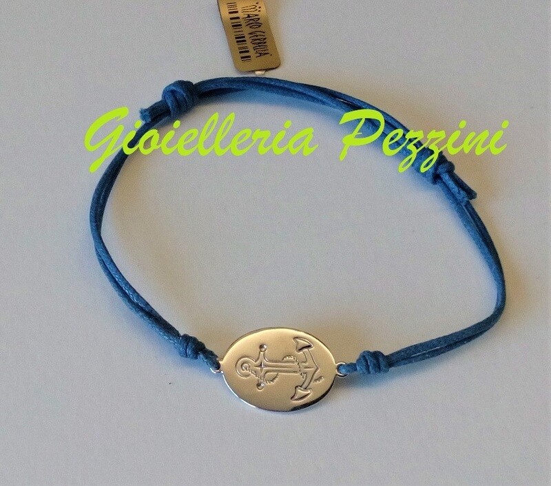 BRACCIALE CORDINO CON ANCORA GRANDE IN LASTRA IN ORO BIANCO MARCO GERBELLA