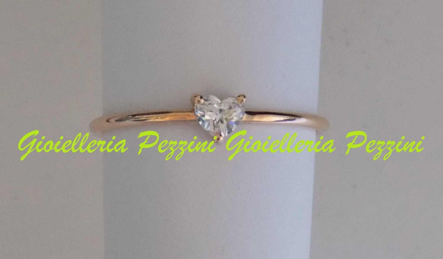 ANELLO CON DIAMANTE BIANCO A CUORE IN ORO ROSA MARCO GERBELLA