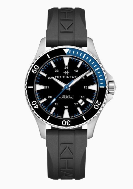 HAMILTON - KHAKI NAVY SCUBA BLACK&BLUE CAUCCIU' AUTO