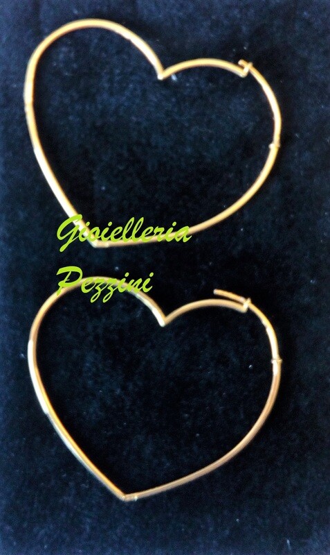 ORECCHINI CUORE GRANDE IN FILO SOTTILE ORO ROSA MARCO GERBELLA