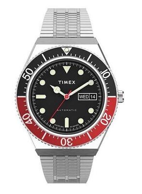 TIMEX Q TIMEX REISSUE 40MM AUTOMATIC ROSSO & NERO DAYDATE TW2U83400