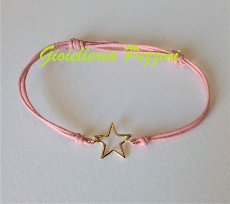 BRACCIALE CORDINO CON STELLA MEDIA IN FILO IN ORO GIALLO MARCO GERBELLA
