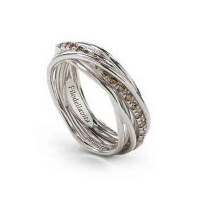 Filodellavita Classic Collection, 7 Fili in Argento .925 e 16 Diamanti Brown 0.21 ct