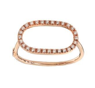 MARCO GERBELLA - ANELLO OVALE CON DIAMANTI IN ORO ROSA