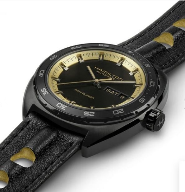 HAMILTON - PAN EUROP DAY DATE AUTO BLACK&GOLD AMERICAN CLASSIC
