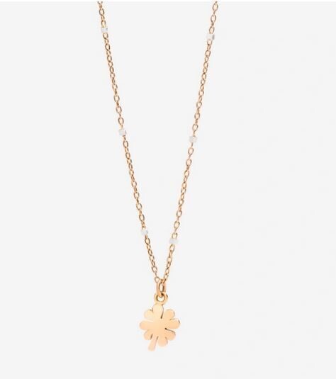 COLLANA MINI QUADRIFOGLIO ORO ROSA 9KT