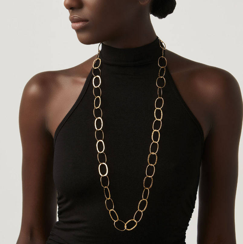 COLLANA MAGLIA OVALE ALTERNATA