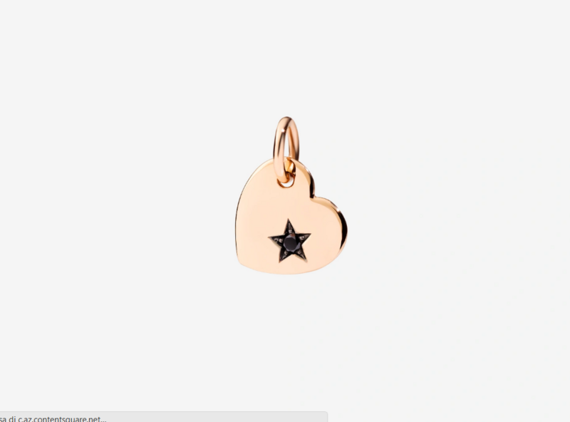 DODO CIONDOLO CUORE ORO ROSA 9KT CON DIAMANTE NERO