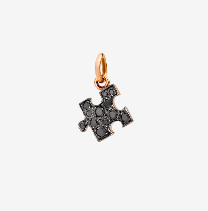 CHARM DODO PUZZLE PREZIOSO CON DIAMANTI NERI