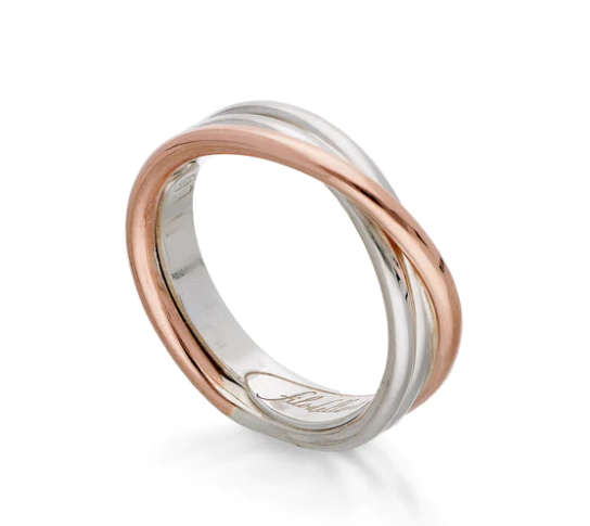 Filodellavita  Anello Classic 3 fili in Oro Rosa 9kt e Argento 925