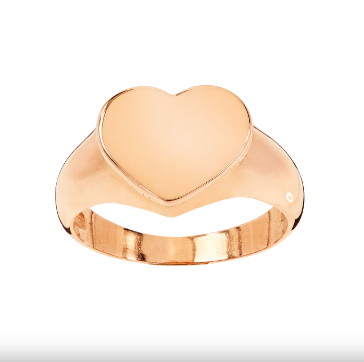 ANELLO SIGILLO CON CUORE PIATTO