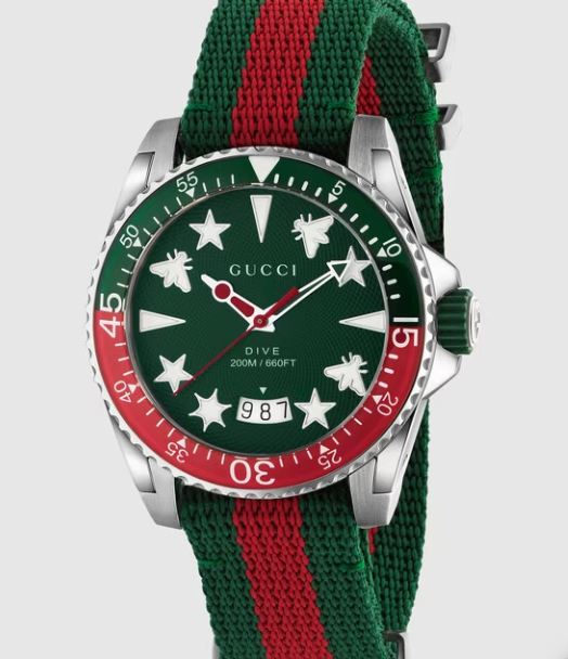 OROLOGIO GUCCI DIVE CINTURINO WEB IN POLIESTERE RICICLATO 40 MM GUCCI OROLOGIO GUCCI DIVE CINTURINO WEB IN POLIESTERE RICICLATO 40 MM GUCCI