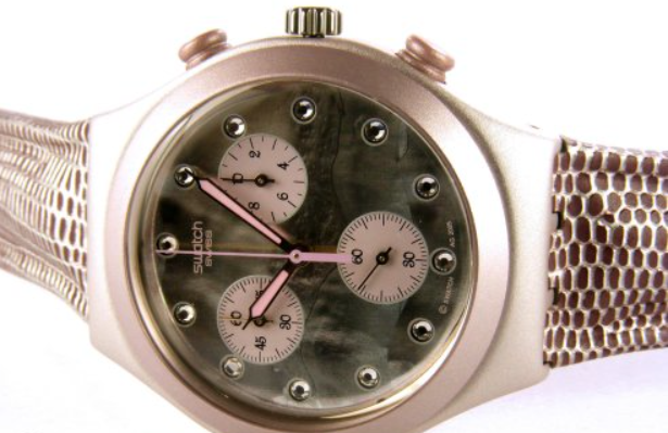 SWATCH IRONY CHRONO LADY SNAKE IN ALLUMINIO REF. YCP1000. NUOVO!