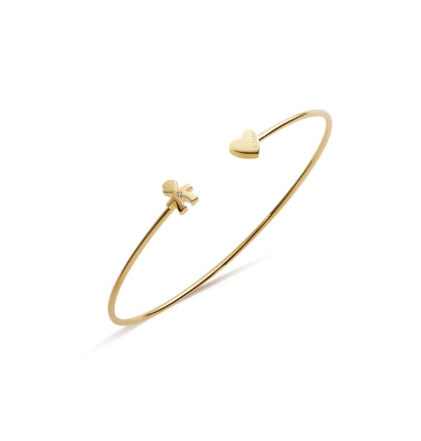 LE BEBE' - LES PETITS ♡ BRACCIALE BIMBO E CUORE ORO GIALLO E DIAMANTE