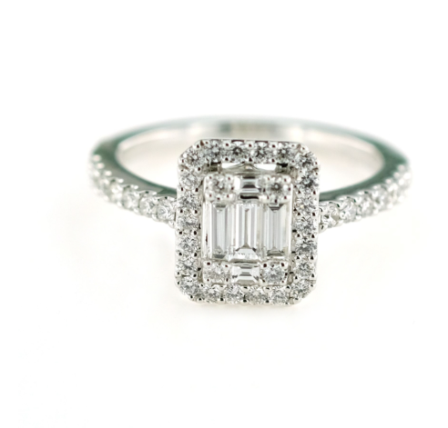 CRIVELLI ANELLO DIAMANTI BAGUETTE ORO BIANCO