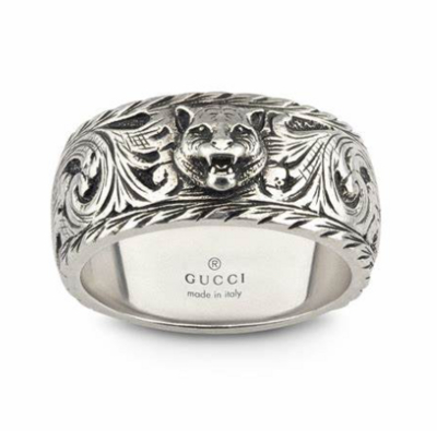 GUCCI - Anello sottile in argento con dettaglio felino YBC433571001