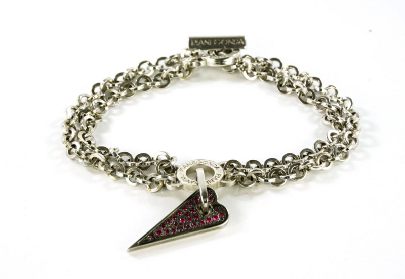 PIANEGONDA - BRACCIALE GLITTERING LOVE IN ARGENTO 925 E RUBINI CT 0,22 REF. BA010834.