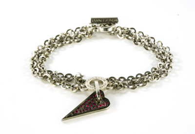 PIANEGONDA - BRACCIALE GLITTERING LOVE IN ARGENTO 925 E RUBINI CT 0,22 REF. BA010834.