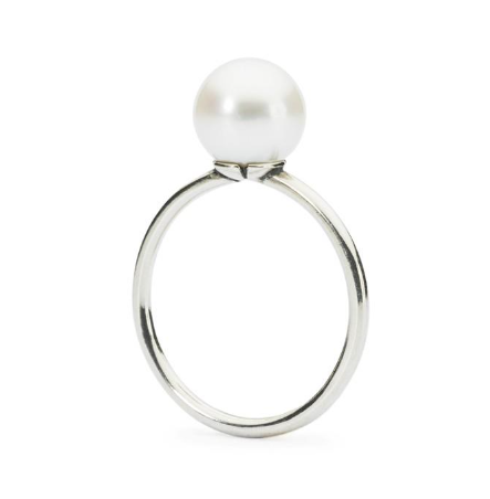 Trollbeads - Anello Petali di Perla Bianca