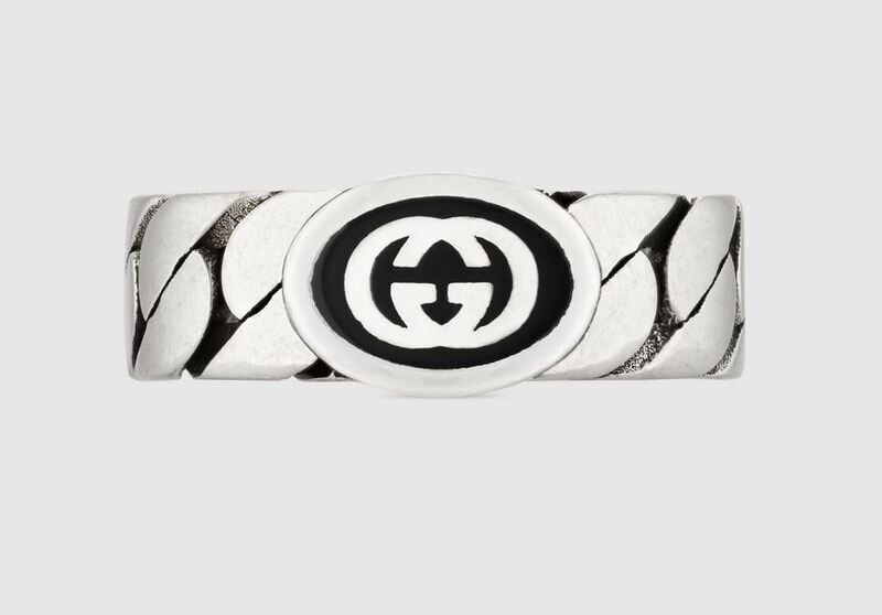 GUCCI - ANELLO LOGO CON GG SMALTATO GUCCI - ANELLO LOGO CON GG SMALTATO