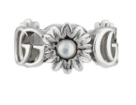 GUCCI - ANELLO CON FIORI E DOPPIA G - GG MARMONT