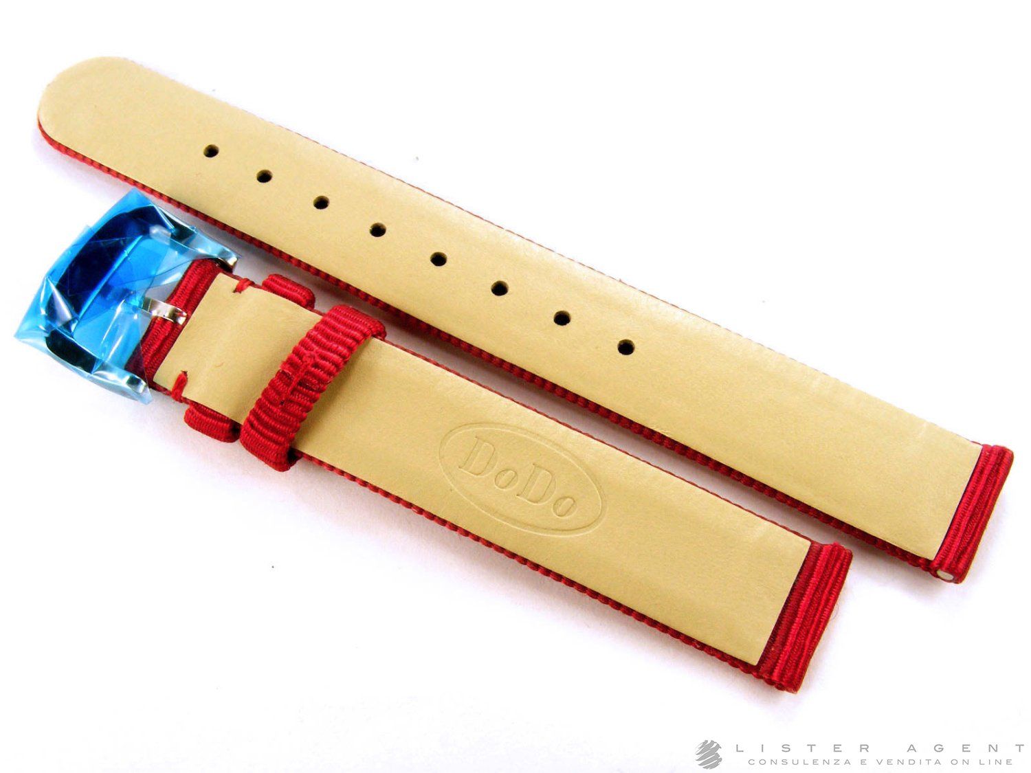 DODO CINTURINO IN TESSUTO COLOR ROSSO CON FIBBIA MM 14