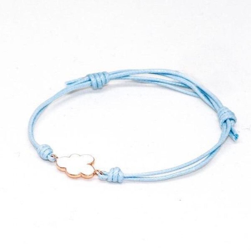 MARCO GERBELLA BRACCIALE IN CORDINO CON NUVOLETTA E SMALTO ROSA