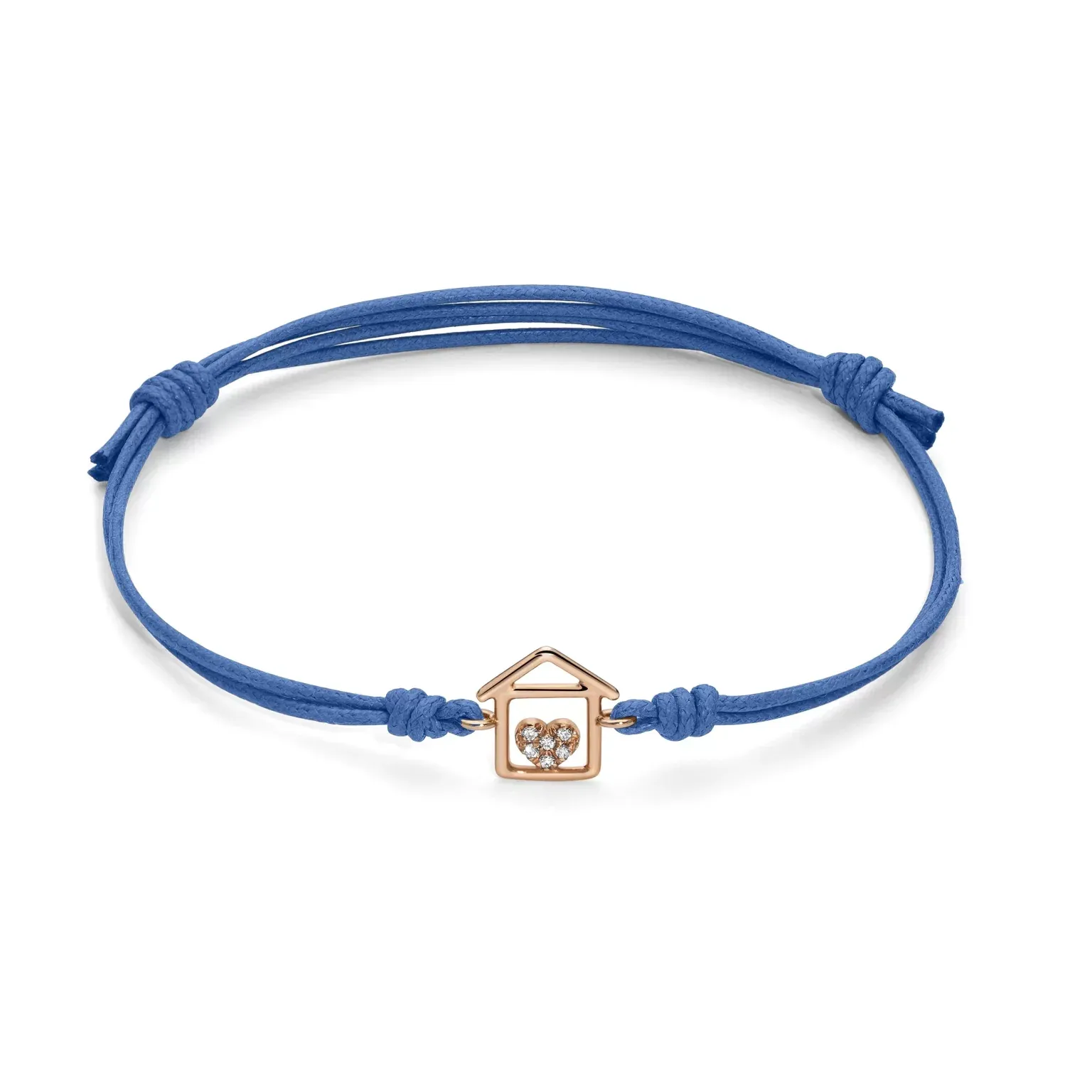 MARCO GERBELLA BRACCIALE CORDINO CON CASA E CUORE CON DIAMANTI