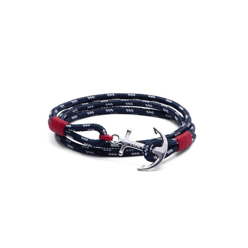 TOM HOPE CORDINO BLU/ROSSO ANCORA ARGENTO STERLING UNISEX