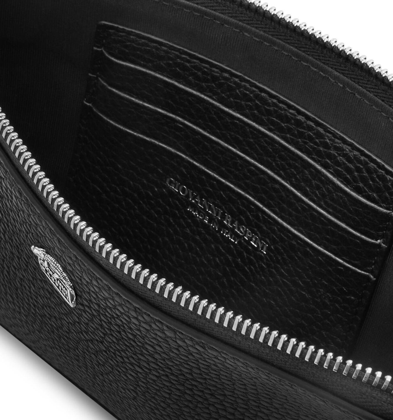 GIOVANNI RASPINI POUCH IN PELLE GOFFRATA