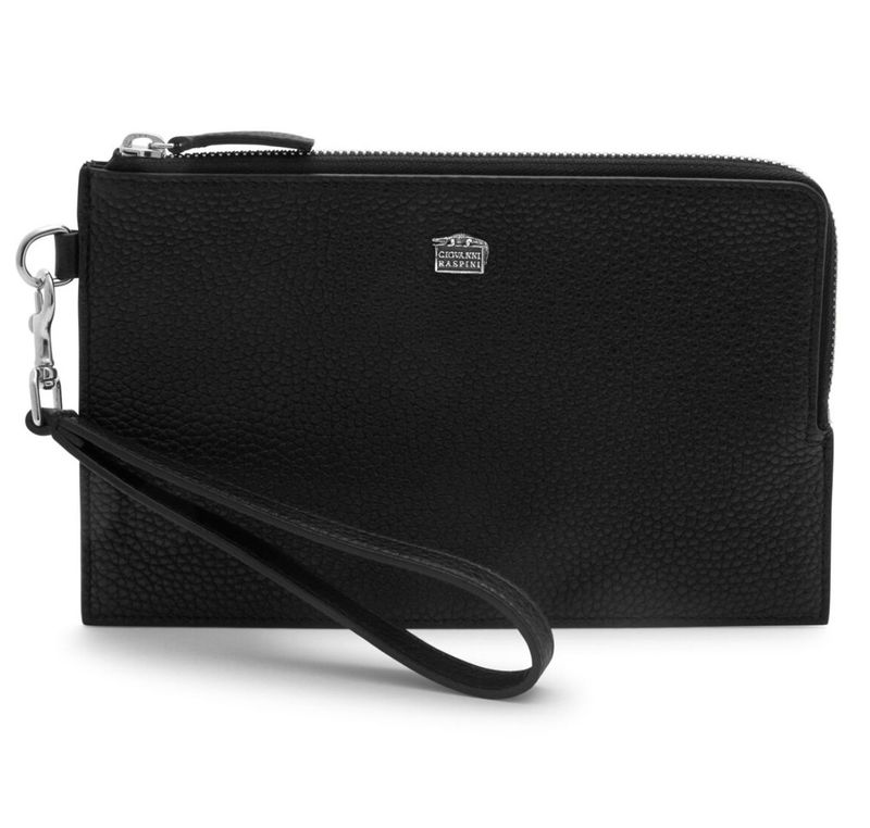 GIOVANNI RASPINI POUCH IN PELLE GOFFRATA