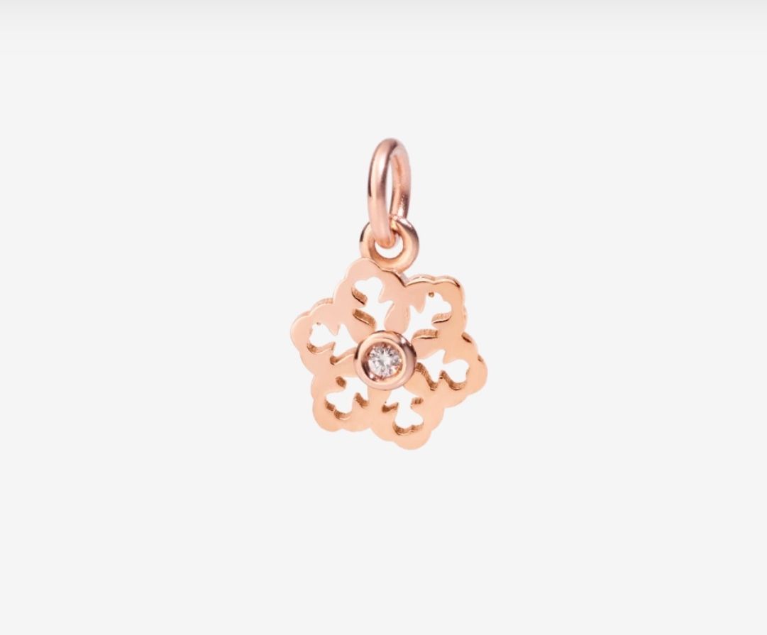 DODO CIONDOLO FIOCCO DI NEVE ORO & DIAMANTE BIANCO
