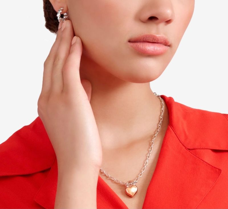 DODO COLLANA CUORE ORO ROSA E ARGENTO