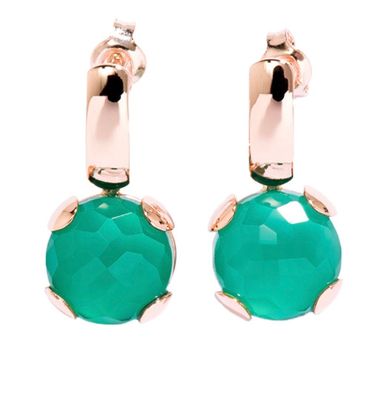 ORECCHINI NEW CABOCHON EMERALD GREEN 12MM MARIA CLAUDIA