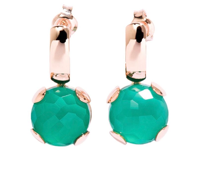 ORECCHINO NEW CABOCHON EMERALD GREEN 16MM MARIA CLAUDIA