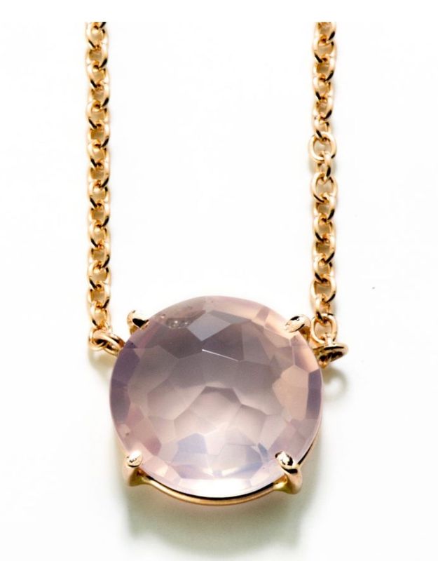COLLANA  12MM QUARZO ROSA E ORO ROSA MARIA CLAUDIA