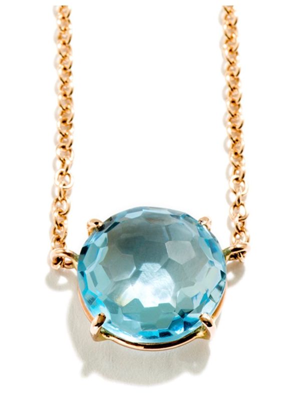 COLLANA ORO ROSA E TOPAZIO BLUE SKY 12MM MARIA CLAUDIA