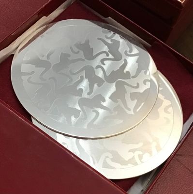 CARTIER SET SOTTOBICCHIERI  ARGENTO DECORO PANTHER