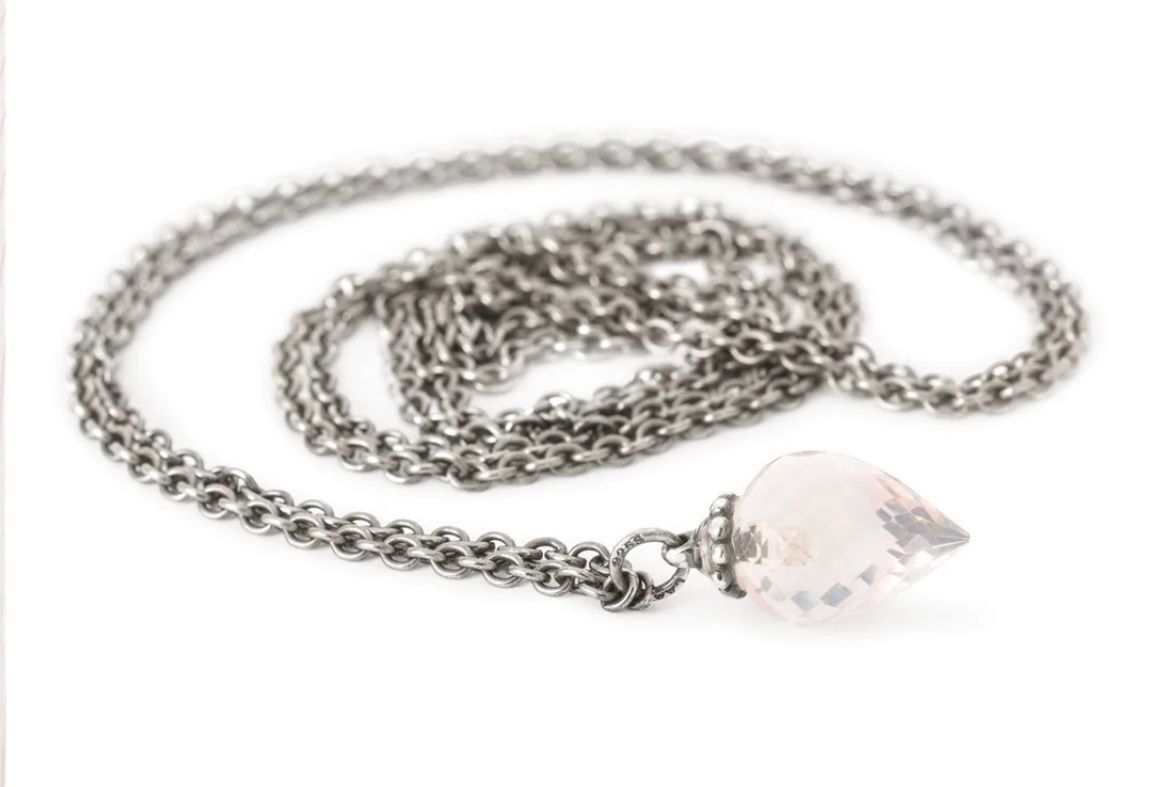TROLLBEADS COLLANA D'ARGENTO CON QUARZO ROSA