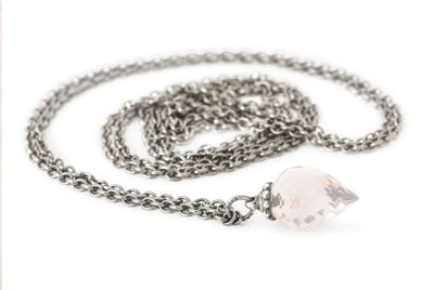 TROLLBEADS COLLANA D'ARGENTO CON QUARZO ROSA