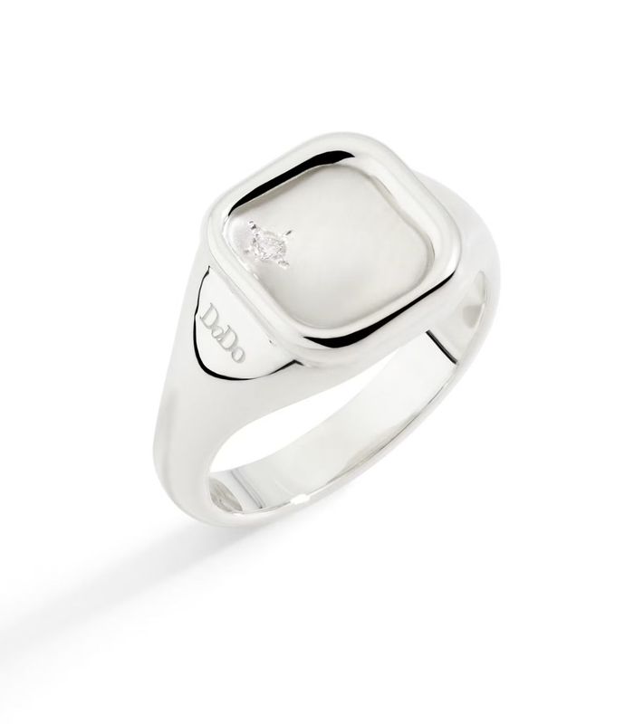 DODO ANELLO SIGILLO ARGENTO E DIAMANTE BIANCO