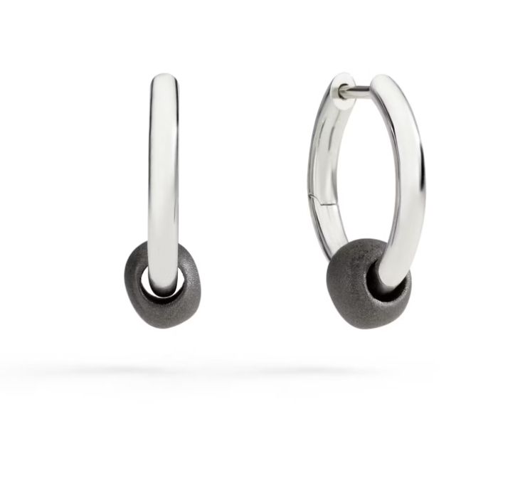 DODO ORECCHINI HOOP PEPITA ARGENTO & TITANIO DODO ORECCHINI HOOP PEPITA ARGENTO & TITANIO