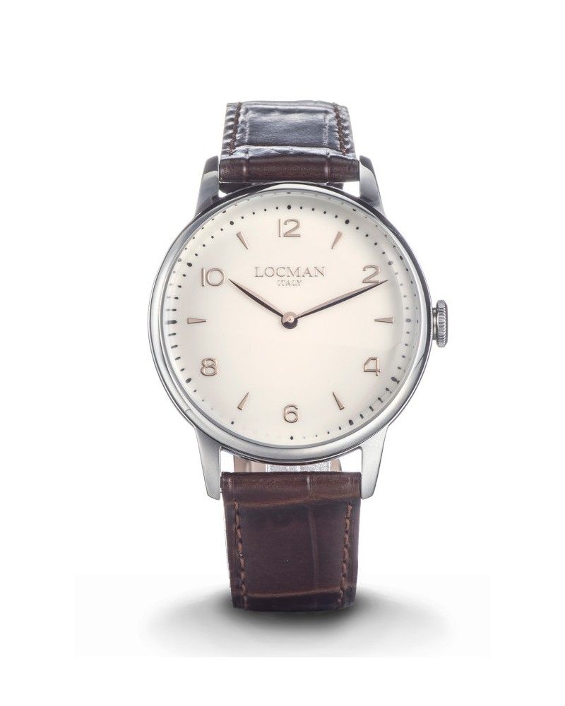 LOCMAN OROLOGIO 1960 CINTURINO I PELLE MARRONE
