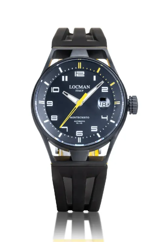 LOCMAN OROLOGIO MONTECRISTO AUTOMATICO NERO SILICONE LOCMAN OROLOGIO MONTECRISTO AUTOMATICO NERO SILICONE