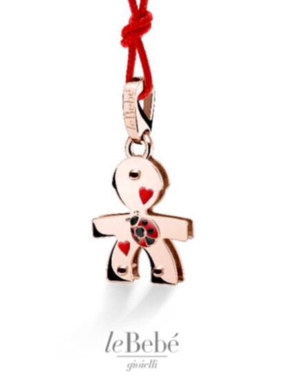 LE BEBE' CIONDOLO  BIMBO ORO ROSA E SMALTO