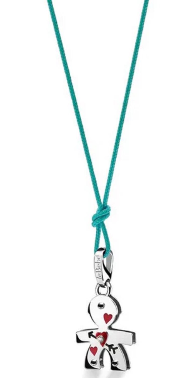 LE BEBE' CIONDOLO BIMBO ORO BIANCO E SMALTO