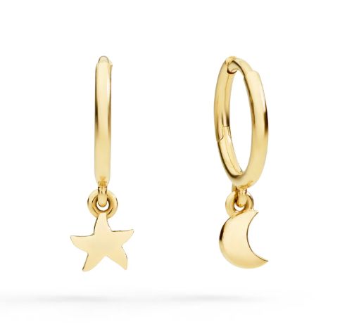 DODO ORECCHINI HOOP STELLINA LUNA ORO GIALLO DODO ORECCHINI HOOP STELLINA LUNA ORO GIALLO