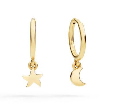 DODO ORECCHINI HOOP STELLINA LUNA ORO GIALLO